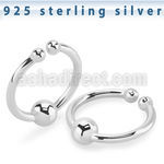 agsepn silver fake septum ring 3mm ball