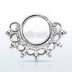 agsepv12 aro septum plata 925 1mm vintage indio extra amplio gravado 8mm mayorista
