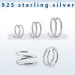 agspr20 aro nariz espiral plata esterlina