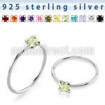 agzqm22 silver seamless nose ring 22g square colorcz