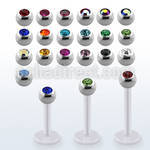 albjb3 labret bio flex bolas acero 316l brillo espejo 3mm cristal bisel venta