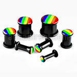 aprxa plug flare unico acrilico negro logo arcoiris anillo goma 3mm venta