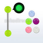 bbbgl5 barbell lengua acero quirurgico bolas acrilicas brillan oscuridad 5mm 16mm al por mayor