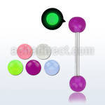 bbbgl barbell lengua acero quirurgico 316l bolas 6mm brillan oscuridad 16mm distribuidor mayorista