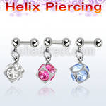 bber16 barbell helix acero quirurgico bolas 4mm dado cristal colgado 6mm venta