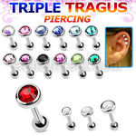bber62 piercing tragus acero quirurgico cristal bisel 3mm 5mm bola acero liso al por mayor
