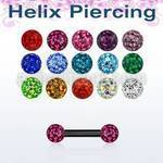 bbert23 barbell ceja helix acero quirurgico anodizado bolas 3mm multi cristal mayorista