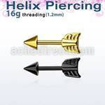 bbert33 barbell helix acero quirurgico pvd cono 4mm final flecha mayorista