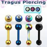 bbert35 barbell tragus acero quirurgico anodizado bola joya bisel 4mm bola 3mm 6mm al por mayor