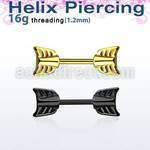 bbert46 barbell ceja helix acero quirurgico pvd finales flecha acero distribuidor mayorista