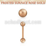bbettfo3 barbell ceja acero 316l pvd oro rosa bolas acero esmerilado 3mm distribuidor