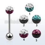 bbfr5e barbell lengua acero quirurgico bola multi cristal ferido 5mm colores bola acero liso 5mm inferior venta