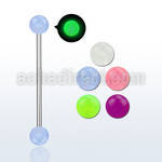 bbigl5 barbell industrial acero quirurgico bolas acrilicas brillan oscuridad 5mm distribuidor mayorista
