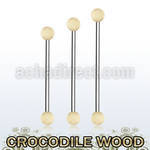 bbincr5 barbell industrial organico barra acero 316l bolas 5mm madera cocodrilo venta