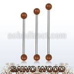 bbinsw5 barbell industrial organico barra acero 316l bolas madera sawo 5mm al por mayor