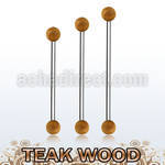bbinte5 barbell industrial organico barra acero 316l bolas madera teca 5mm al por mayor