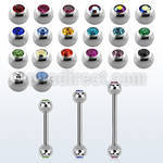 bbjb3xs barbell acero quirurgico dos bolas joya