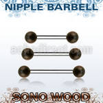 bbnpsn5 barbell pezon organico barra acero 316l bolas madera sono 5mm venta