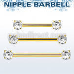 bbnpt2z barbell pezon acero 316l anodizado dorado zirconitas s redondas 5mm hecho laton oro venta por mayor