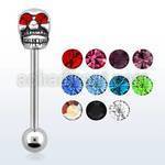 bbskc barbell lengua acero quirurgico calavera acero quirurgico fundida ojos cristal bola 6mm venta