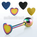 bbtsh2 barbell lengua acero quirurgico anodizado corazon plano 6mm bola 6mm 16mm mayorista