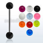bbuv barbell lengua acero quirurgico 316l bolas acrilicas uv 6mm 16mm venta