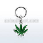bcrg432 aro bola presion acero 316l hoja marihuana colgado pintada verde venta
