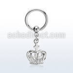 bcrgz590 aro acero quirurgico 316l bola presion colgante corona zirconia plata venta