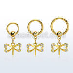 bcrtg761 aro bola presion acero chapado pvd dorado pequeno colgante cristal libelula colgante laton chapado oro