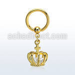 bcrtgz6 aro bola presion acero 316l pvd dorado colgante corona zirconia oro distribuidor mayorista