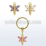 bcrtsz5 aro bola presion acero 316l pvd dorado mariposa zirconia mayorista