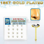 bfbrg16c caja 16 piercing nariz hueso plata esterlina 925 0 6mm oro 18 kts cristal claro extra plano 3mm distribuidor mayorista