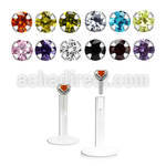 bilbz labret bio flexible transparente zirconita redonda 2mm mayorista