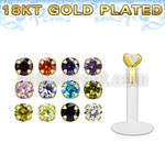 bilz25rg labret bio flexible transparente plata 925 oro 18 kts zirconita redonda 2 5mm distribuidor