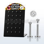blbc25 display 24 labret acero quirurgico rosca interna joyas planas 2 5mm 8mm al por mayor