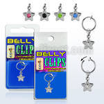 blcp398 piercing falso clip ombligo estrella unico cristal centro 1 pieza al por mayor