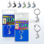 blcp401 piercing falso clip ombligo luna cristal 1 pieza venta