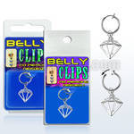 blcp575 piercing falso clip ombligo diamante colgado 1 pieza al por mayor