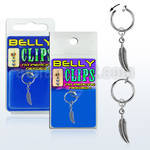 blcp638 piercing falso clip ombligo pluma curvada 1 pieza venta