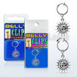 blcp726 clip ombligo falso sol liso colgado rodio 1 pieza mayorista