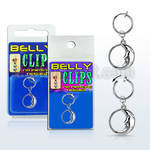 blcp733 piercing falso clip ombligo luna durmiente rodio 1 pieza mayorista
