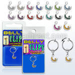 blcp734 piercing falso clip ombligo luna cristal 1 pieza mayorista