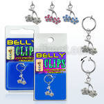 blcpflc2 piercing falso clip ombligo flores gemelas s 1 pieza distribuidor