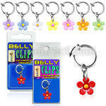 blcpt103 piercing falso clip ombligo flor acrilica 1 pieza mayorista