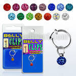 blcpt117 piercing falso clip ombligo bola 5mm multi cristal ferido 1 pieza al por mayor