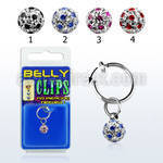 blcpt117a piercing falso clip ombligo bola multi cristal 5mm puntos pack blister al por mayor