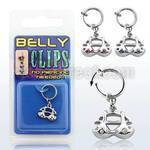 blcpt24 piercing falso clip ombligo sujetador cristal colgado 1 pieza al por mayor