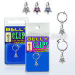 blcptu1 piercing falso clip ombligo flor tulipan cristal 1 pieza mayorista