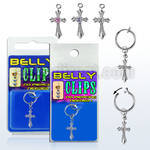 blcpz379 piercing falso clip ombligo cruz estilo vintage zirconia redonda centro 1 pieza venta