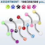 blk140 surtido piercings surtido 500 200 100 bananas ceja acero quirurgico bolas acrilicas cuadros 3mm 8mm al por mayor